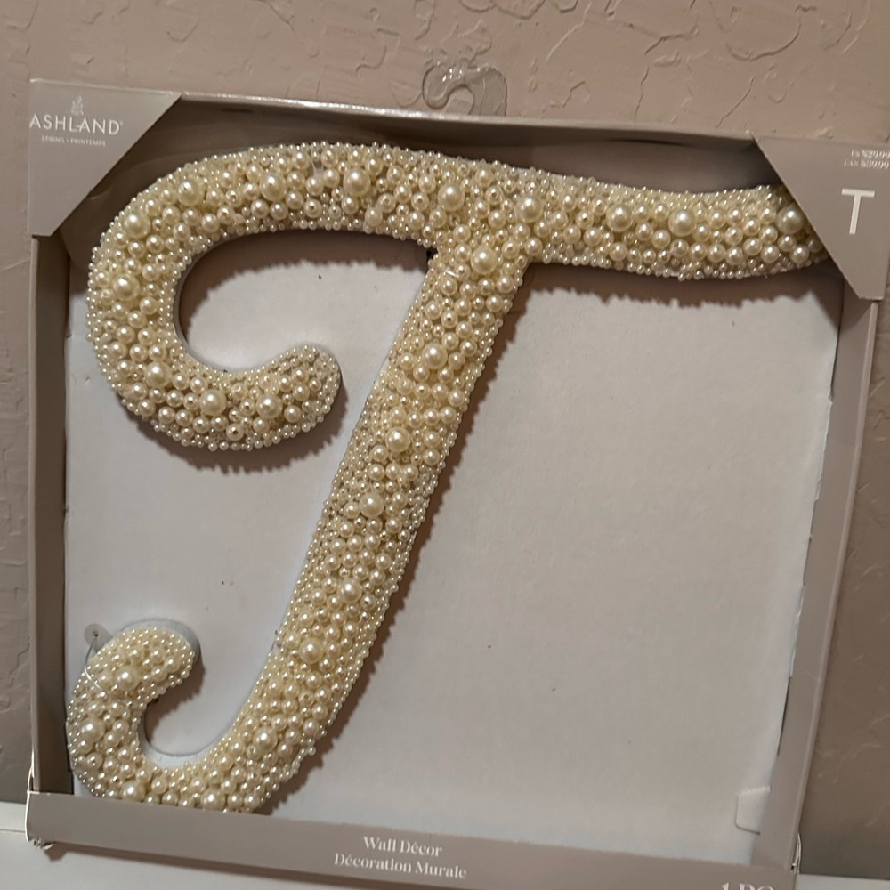 Pearl Beaded “T” initial